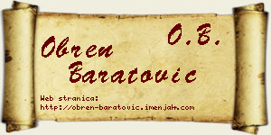 Obren Baratović vizit kartica